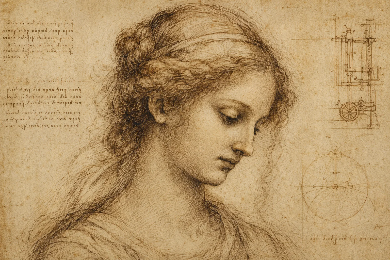 Étude à la Sanguine — tableau peint à la main, Atelier LUNARTIA